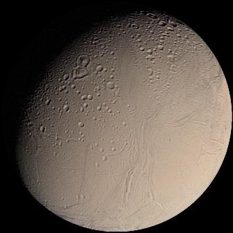 Voyager 2 view of Enceladus in 1981
